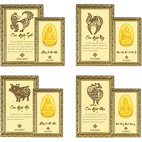 Mặt mạ vàng 24K Phật 12 Con Giáp cầu bình an - ANCARAT