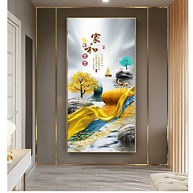 Mua tranh dán tường   DECAN DÁN TƯỜNG  TRANG TRÍ NHÀ 3D PHONG VẠN PHÁT HƯƠU VÀNG THỊNH VƯỢNG MAY MẮN PHÁT TÀI PHÁT LỘC DC-0290