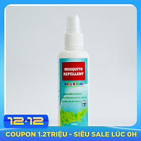 Xịt đuổi muỗi và côn trùng 100ml- Thành phần thiên nhiên, mùi thơm dễ chịu, hiệu quả và an toàn