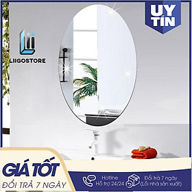 Mua Gương dán tường bình BẦU DỤC 42x27cm - Gương Dán Tường Acrylic 3d Hình Oval