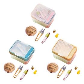 3 Sewing Set with Box Two Layer Drawers Essential