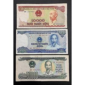 Mua (3 tờ) tiền 10 20 50 Ngàn đồng ngày xưa thời bao cấp sưu tầm