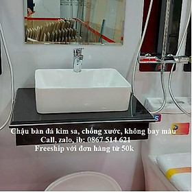 Mua Chậu rửa mặt bàn đá kim sa  không xước  không bay màu: KMISU thiết bị vệ sinh