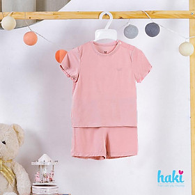 Bộ quần áo sơ sinh cho bé vải sợi tre siêu mềm mịn cao cấp - đồ sơ sinh cho bé (2,5kg - 15kg) - bộ cộc tay cho bé Haki BB002