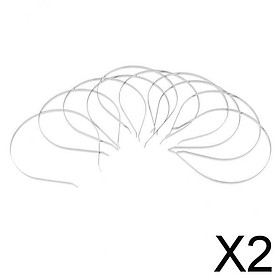 2x10x Plain Metal Headband Hair Band Frame Hair Hoop Accessories DIY Craft White