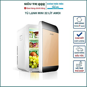 Mua Tủ lạnh mini 2 chiều làm lạnh không làm đá dung tích 22 lít để trên xe hơi hoặc gia đình nhỏ gọn rễ di chuyển để hoa quả   mỹ phẩm   đồ cho bé - Hàng chính hãng