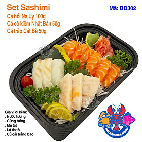 Mã 302_Set Sashimi Cá Hồi, Cá Cờ Kiếm, Cá Tráp 200g