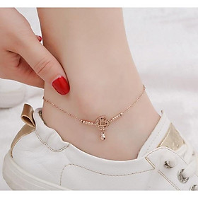 Lắc chân titan nữ kim đồng tiền xu LCZ135