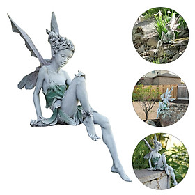 Resin Fairy Statue Fountain Decorative Figurine Porch Angel Sculpture