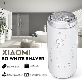 Máy cạo râu điện Xiaomi SO WHITE mini, có thể sạc lại, cổng USB