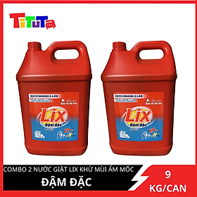 Combo 2 Nước Giặt Lix Đậm Đặc Can 9KG