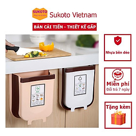 Mua Thùng Rác Thông Minh Gấp Gọn Cài Cánh Tủ Bếp - Phiên Bản Mới Thiết Kế Gấp