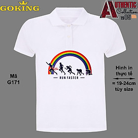 RUN FASTER, mã G171. Áo thun polo cổ trụ cho nam nữ, form unisex. Áo phông cá sấu hàng hiệu Goking, quà tặng cao cấp cho gia đình, cặp đôi, doanh nghiệp