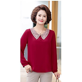 Áo trung niên cổ ren cao cấp ngừoi lớn tuổi L02-151