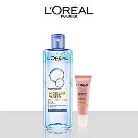 Bộ Đôi Nước Tẩy Trang và Kem Chống Nắng Làm Sạch Sâu Dưỡng Trắng Da (MCL bi-phase 400ml , UV Rosy 15ml)