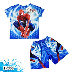 Đồ Bộ Thun Có Tay In 3D cho bé trai hình Spiderman