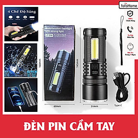 Đèn Pin Siêu Sáng LS-S56 Cầm Tay 4 Chế Độ Sáng Sạc Sạc Nhanh Type C Chiếu Sáng Khoảng Cách Lên Đến 2000m Tích Hợp Đèn COB Tích Hợp Làm Pin Dự Phòng