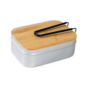 Lunch Box Durable with Lid Aluminum Alloy Lunch Container for Camping Picnic