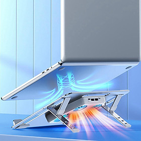 Laptop Stand with Cooling Fan Notebook Riser Aluminum Alloy for Notebook