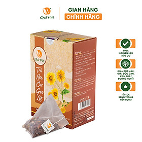 Hình ảnh Trà hoa cúc gạo lứt Quê Việt thanh nhiệt, ngủ ngon, điều hoà huyết áp hộp 600gr