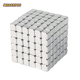 Khối 216 nam châm vuông xếp hình sáng tạo Neko (size 5mm Bạc)