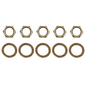 Replacement Guitar Hex Nut Washer Set for Electric Guitar/Bass Jack Accs Red