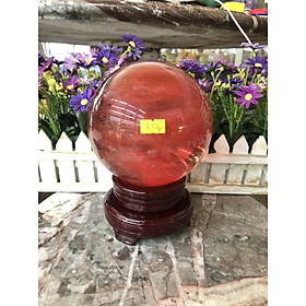 Mua Quả cầu phong thủy đá núi lửa Obsidian đỏ - Đường kính 11 8cm  11 9cm  12 cm  12 1  12 2cm  13 1cm và 13 3 cm