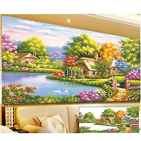Tranh đính đá Phong cảnh y8043 kt 160x80 cm