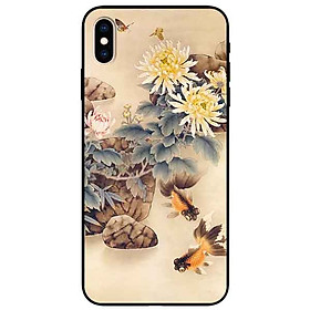 Ốp lưng in cho Iphone X/ Xs Mẫu Hoa Và Cá Cam
