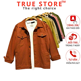 Áo khoác kaki nam nữ trơn cao cấp phong cách đơn giản lịch sự, True Store, AKK001