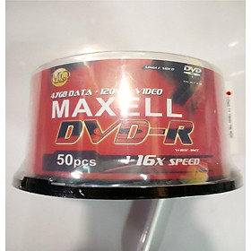 DVD trắng MAXELL 1 lốc 50 đĩa dung lượng 4,7GB - Hàng chính hãng