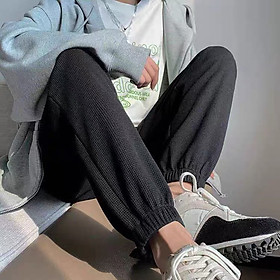 Quần jogger unisex thể thao, quần ống rộng kiểu dáng jogger mặc nhà nam nữ vải TỔ ONG 3 màu năng động