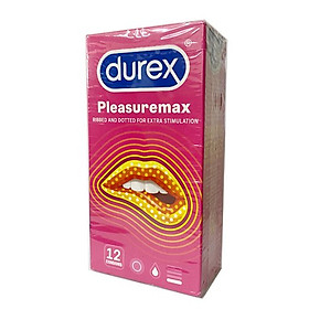 Bao Cao Su Có Gân Gai Durex Pleasuremax - 12s - Size Lớn 56mm - Nhập Khẩu Thái Lan