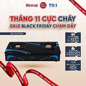 Mua Bếp gas dương Rinnai RV-3715GL(BC) mặt bếp kính và kiềng bếp men - Hàng chính hãng.