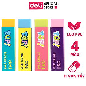 Tẩy 2B Deli, Xanh Dương/Vàng/Xanh Lá - 1 viên - E3045