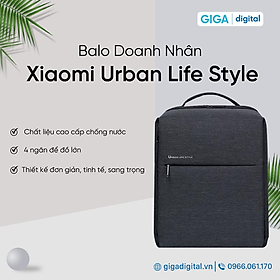 Balo Xiaomi Urban Life Style chống nước - Hàng Chính hãng - Ghi nhạt