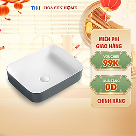 Mua Lavabo đặt bàn TUSLO Pro PALL013  sứ vuông dương bàn  chất liệu sứ Ceramic cao cấp  công nghệ men Nano kháng khuẩn đến 89% - Hàng chính hãng