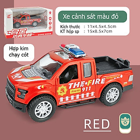 Đồ chơi mô hình xe ô tô cảnh sát KAVY - 01 bằng hợp kim chạy cót