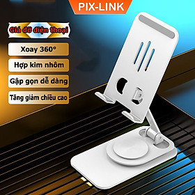 Mua Giá đỡ điện thoại xoay 360 độ  giá đỡ hợp kim nhôm Pix-link X202 dành cho điện thoại  máy tính bảng  dễ dàng gập gọn - Hàng chính hãng/hàng nhập khẩu
