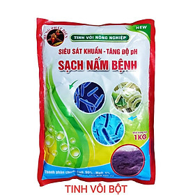 Hình ảnh Tinh vôi bột nông nghiệp - Gói 1 ký, Siêu sát khuẩn, xử lý giá thể, vệ sinh chuồng trại trừ nấm bệnh