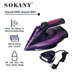 Bàn là hơi nước không dây SOKANY 2400W, AJ-2085 - Hàng chính hãng