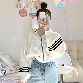 Áo Khoác Nỉ Form Rộng Lửng Sọc Tay Unisex Nam Nữ (Ảnh Thật/Có Sẵn), Chất nỉ dày dặn 2 lớp - hàng có sẵn