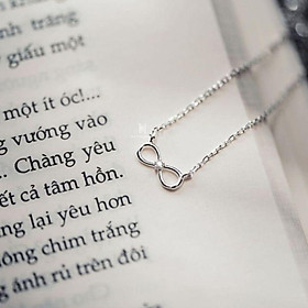 Dây chuyền bạc vô cực liền mặt đính đá  YN JEWELRY