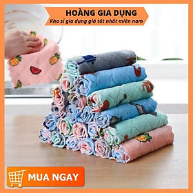 Mua Khăn San Hô Lau Chén Đĩa In Họa Tiết Hoạt Hình 25x25cm H216