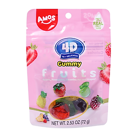 Kẹo Dẻo 4D Amos Trái Cây 72G