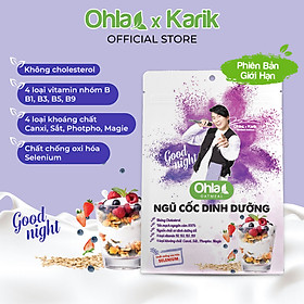 Ngũ cốc dinh dưỡng ăn tối Oatmeal Karik x Ohla yến mạch, hạnh nhân, trái cây sấy dẻo 60g và 180g