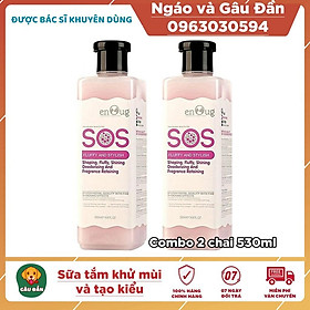 Combo 2 chai Sữa tắm SOS cho chó mèo giúp khử mùi và tạo kiểu chai 530ml màu hồng