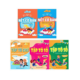 Combo Bé Tập Tô: Nét Cơ Bản + Tập Tô Chữ + Tập Tô Số (Dành Cho Bé 3-4 Tuổi) (Bộ 5 Cuốn) - CM