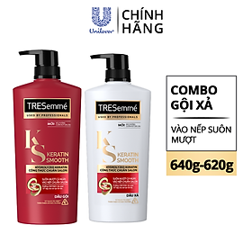 Combo 2 Dầu Gội, Dầu Xả TRESEMME Keratin Smooth suôn mượt 640g, 620g