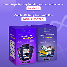 Combo gói học luyện tiếng Anh Beat the IELTS - Band 6,7,9 + Combo ELSA by HarperCollins - TOEIC, IELTS, TOEFL